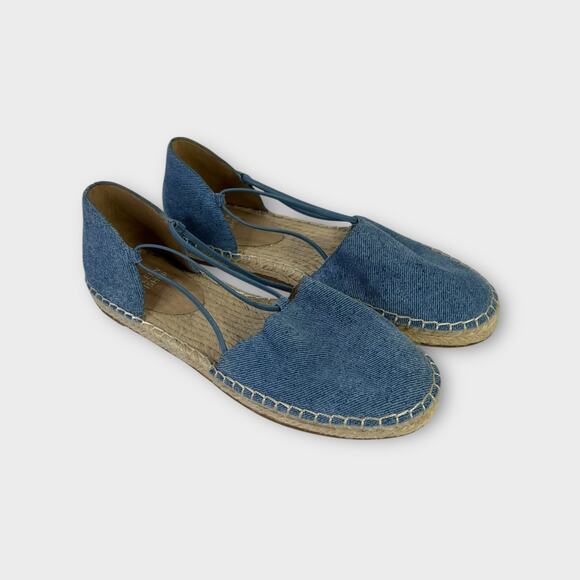 Eileen Fisher Lee Denim Stretch Espadrille Ballet Flat Size 6.5 - Picture 1 of 10